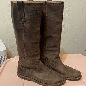 Frye chocolate brown tall boot.